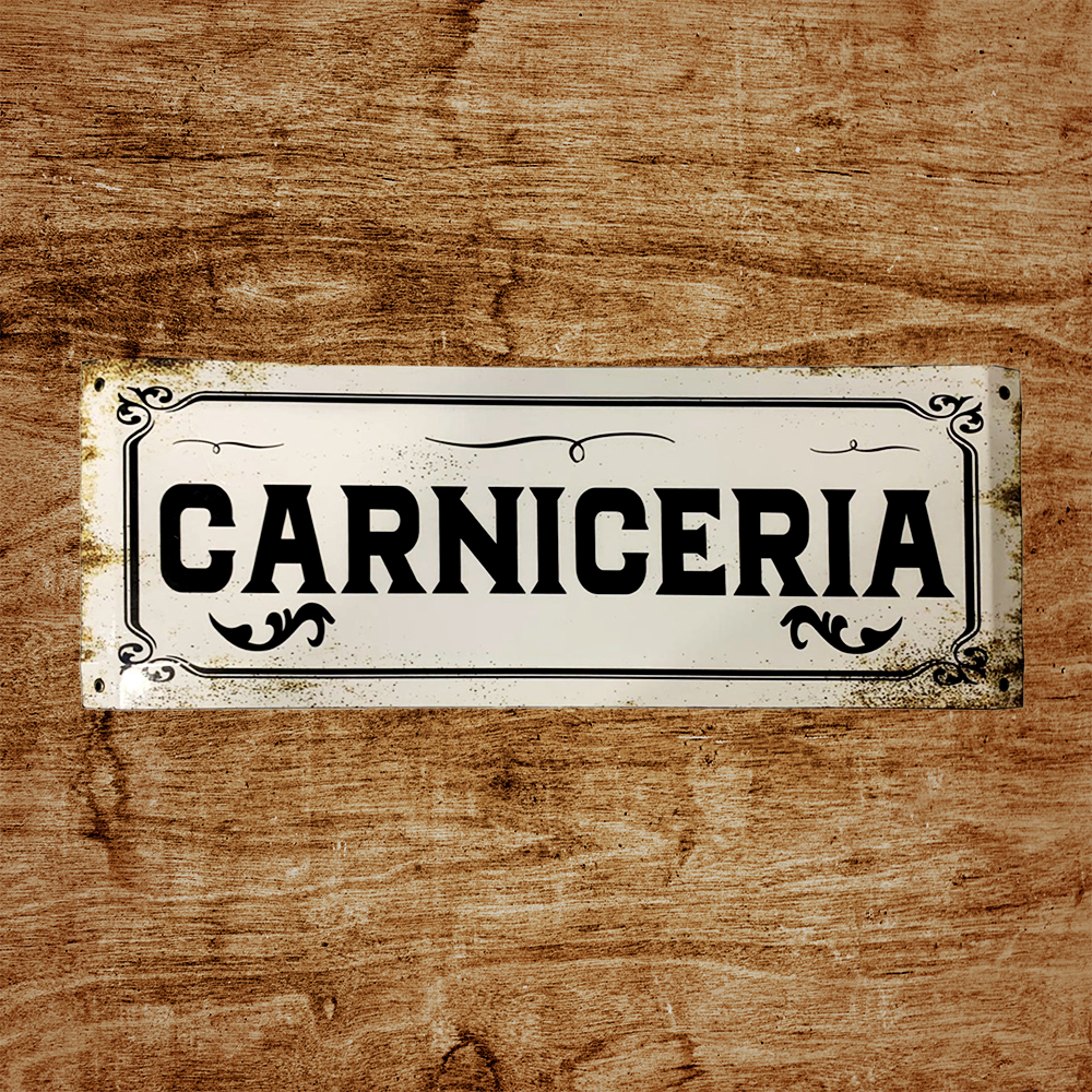 CARTEL CHAPA 20X54 CARNICERIA - FIRE CHILE - 2