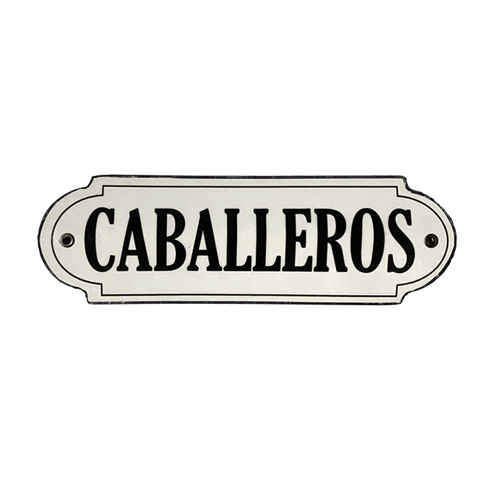 CARTEL CHAPA 8X22CM 'CABALLEROS' SAGOMADO - FIRE CHILE - 1