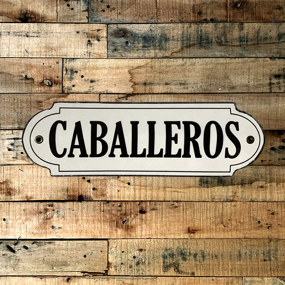 CARTEL CHAPA 8X22CM 'CABALLEROS' SAGOMADO - FIRE CHILE - 2