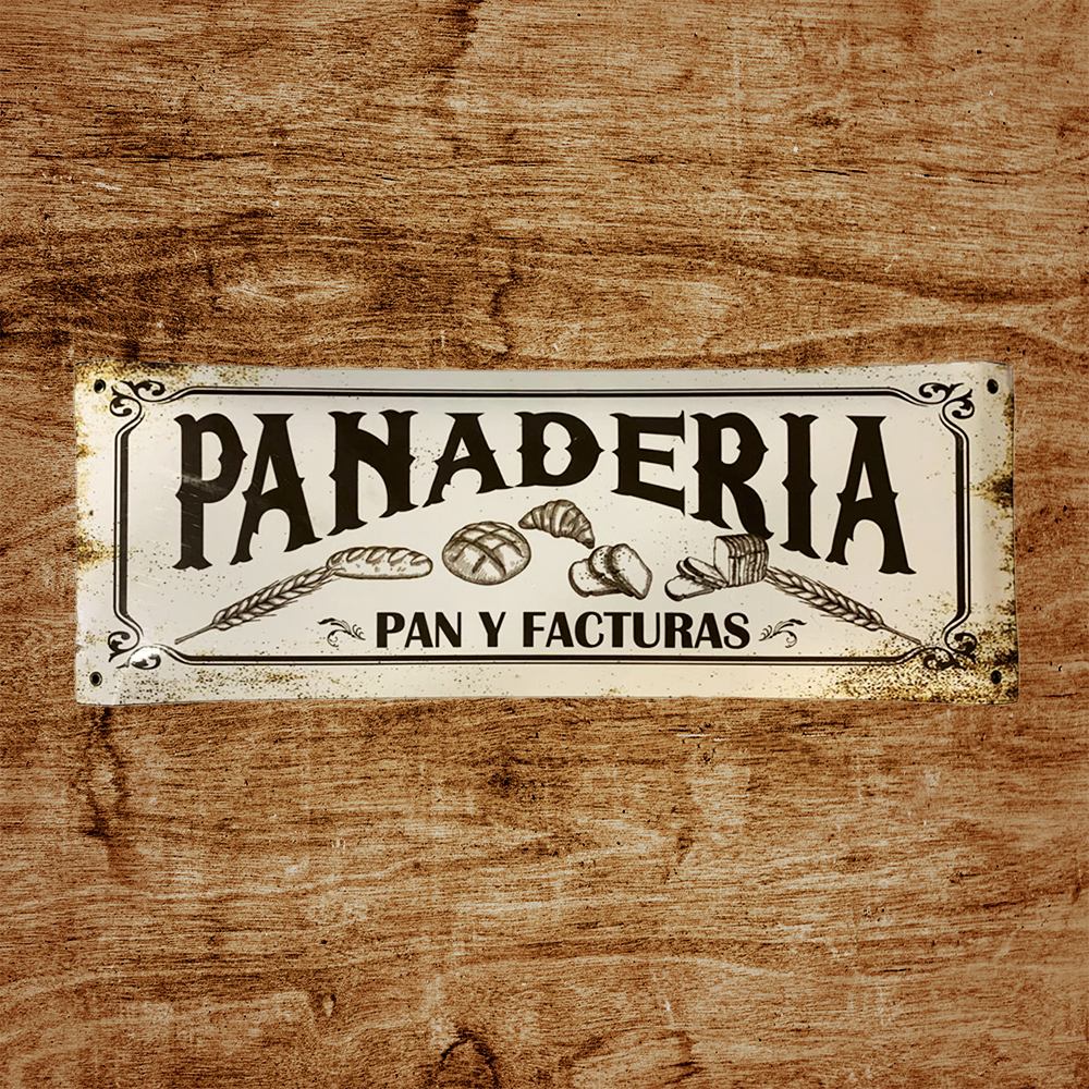 CARTEL CHAPA 20X54 PANADERIA - FIRE CHILE - 2