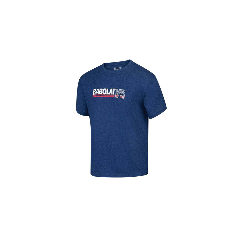 POLERA TENIS HOMBRE BABOLAT ALGODÓN BAB EXCERCISE VINTAGE TEE MEN ESTATE BLUE - 1