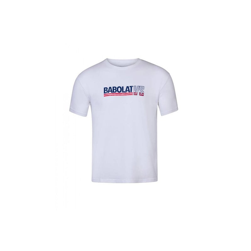 POLERA TENIS HOMBRE BABOLAT ALGODÓN BAB EXCERCISE VINTAGE TEE MEN WHITE - 1