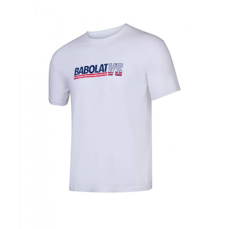 POLERA TENIS HOMBRE BABOLAT ALGODÓN BAB EXCERCISE VINTAGE TEE MEN WHITE - 2