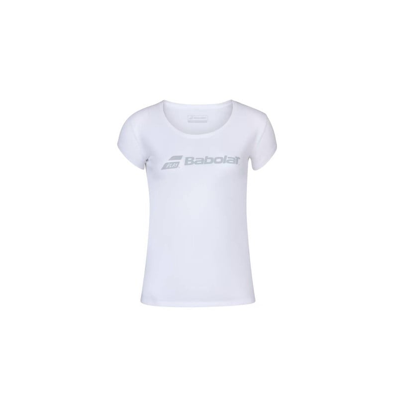 POLERA TENIS MUJER BABOLAT ALGODÓN BAB EXERCISE TEE GIRL 1000 WHITE/WHITE - 1