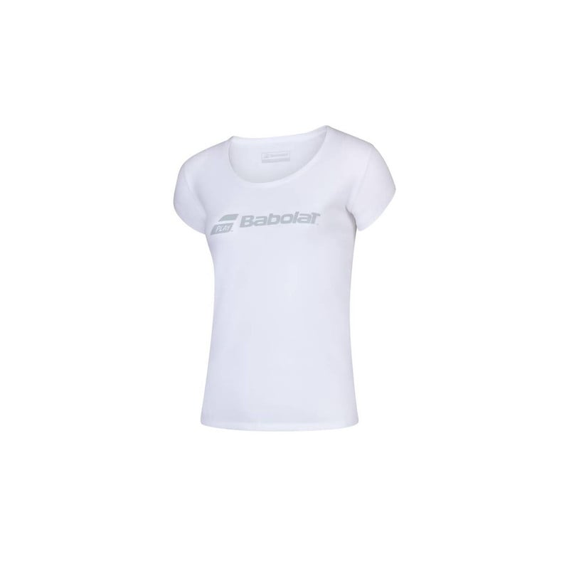 POLERA TENIS MUJER BABOLAT ALGODÓN BAB EXERCISE TEE GIRL 1000 WHITE/WHITE - 2
