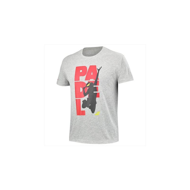 POLERA PADEL HOMBRE BABOLAT ALGODÓN BAB COTTON TEE MEN / HIGH RISE HTHR - 1