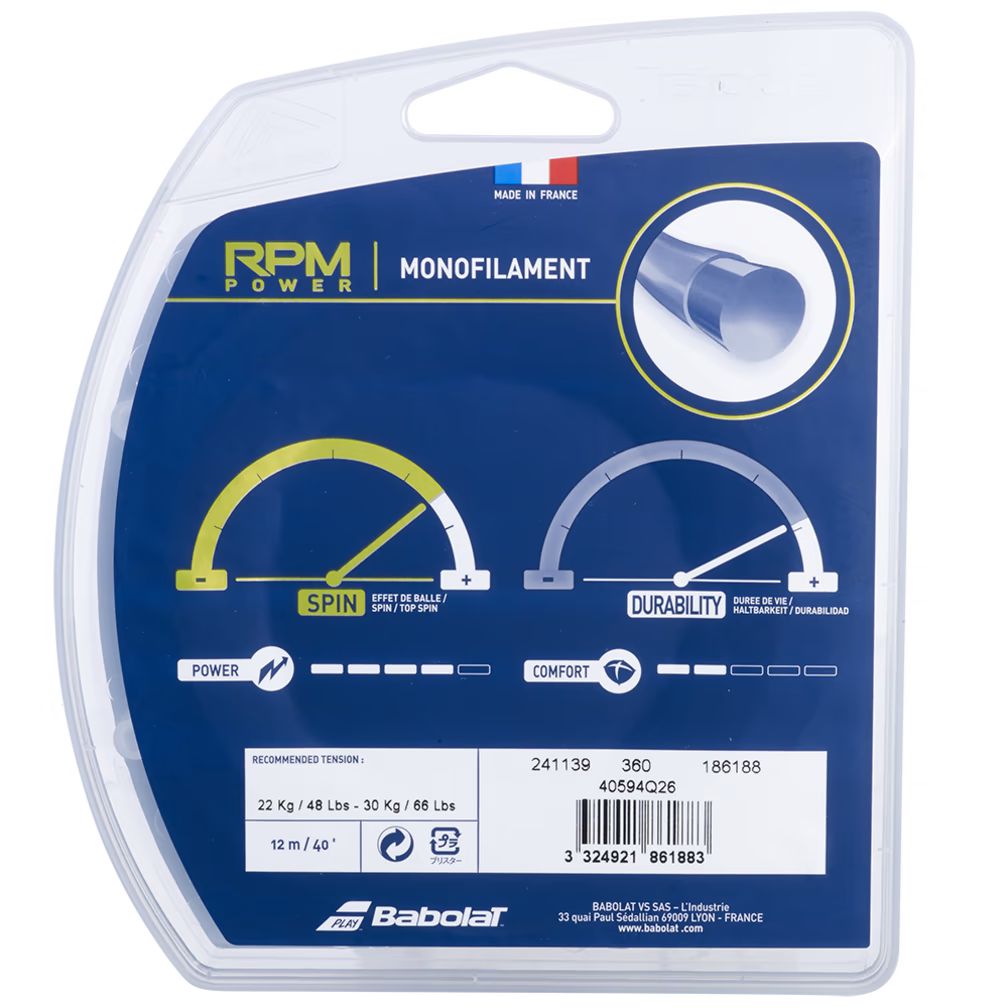 CUERDA TENIS BABOLAT RPM POWER 12 MTS - 1.30 (MARRÓN) - 2
