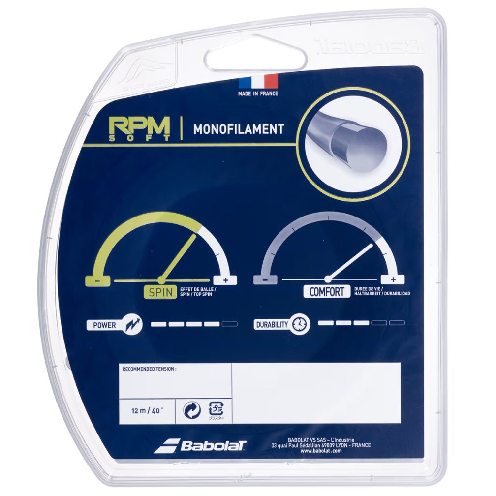 CUERDA TENIS BABOLAT RPM SOFT 12 MTS - 1.30 (GRIS) - 2