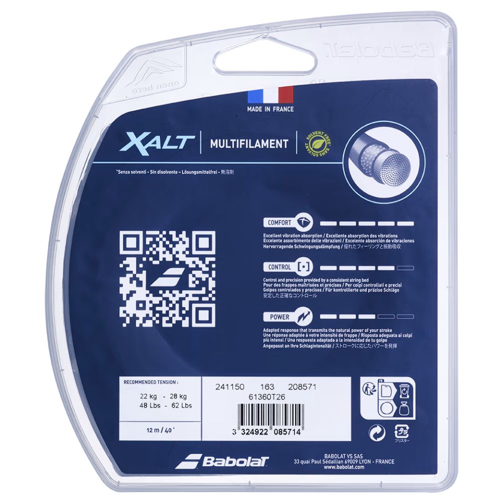CUERDA TENIS BABOLAT XALT 12 MTS - 1.30 (BLANCA) - 2
