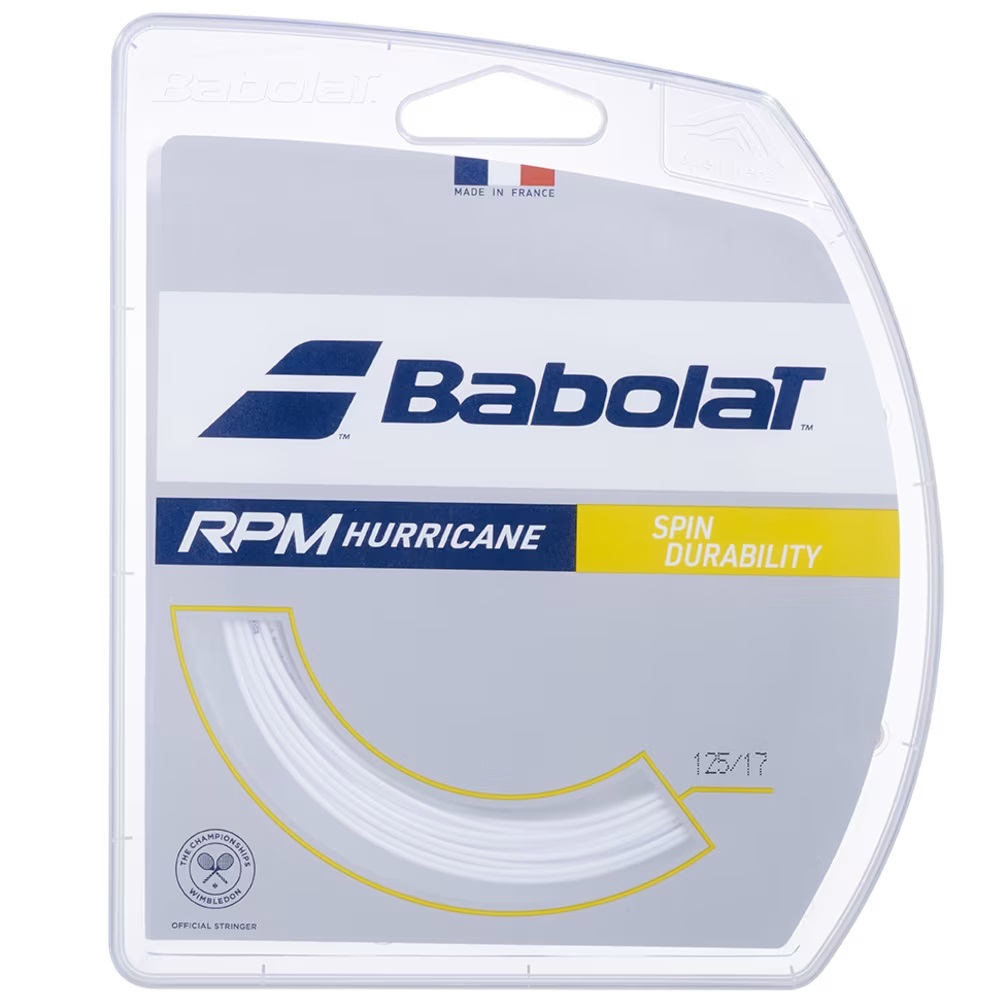 CUERDA TENIS BABOLAT RPM HURRICANE 1.30 X 12 MTS (BLANCO) - 1
