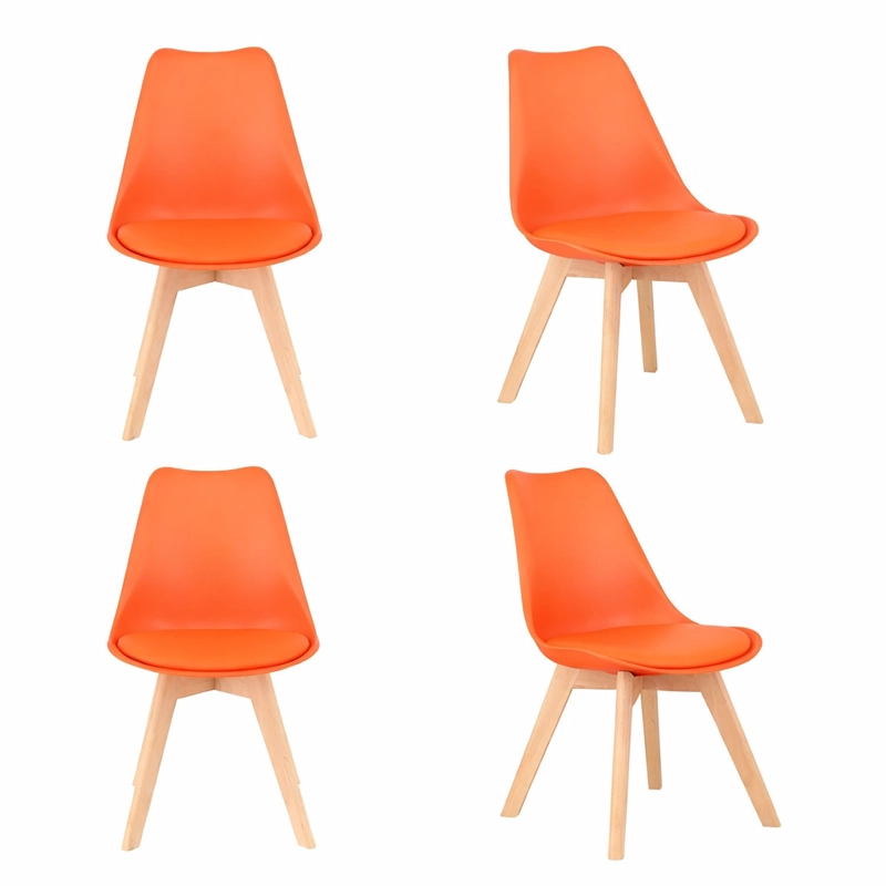 Pack 4 unidades Silla  Tulip acolchada Naranja - 1