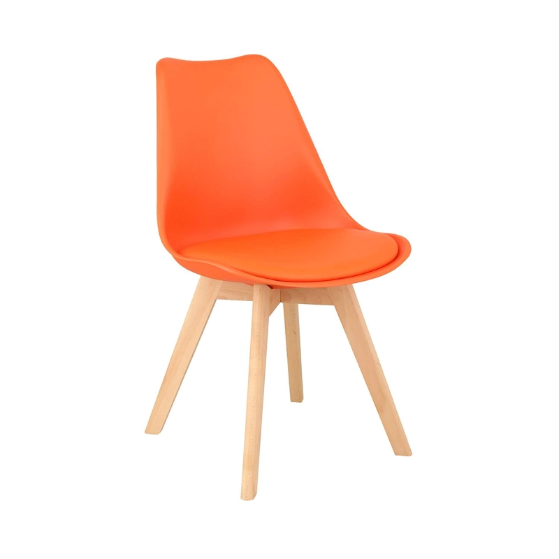 Pack 4 unidades Silla  Tulip acolchada Naranja - 3