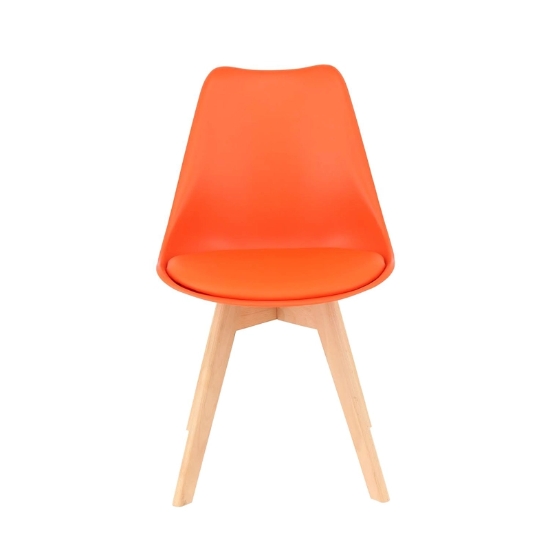Pack 4 unidades Silla  Tulip acolchada Naranja - 4