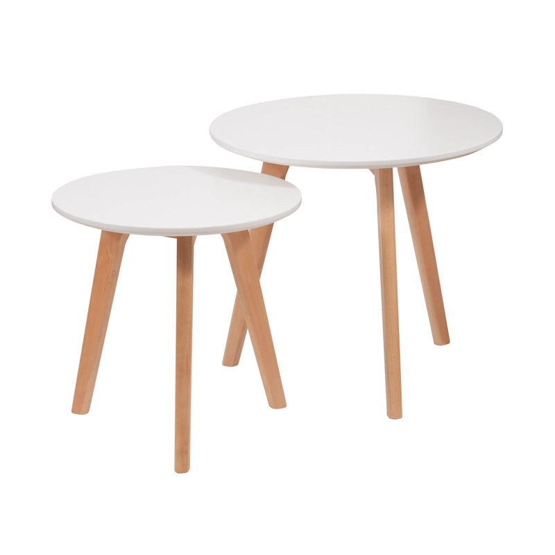 SET 2 MESAS LATERALES WHITE MARKET EAMES BLANCO MADERA