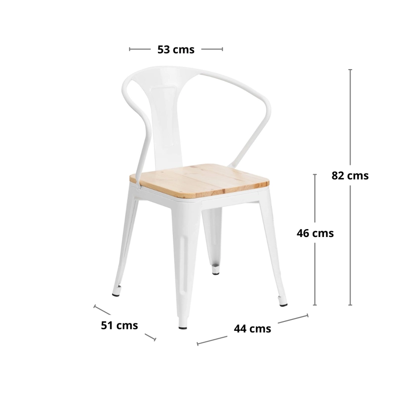PACK WHITE MARKET TOLIX BLANCA ACERO BLANCO X 4 SILLAS - 7