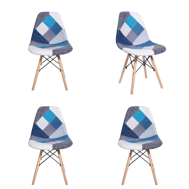 PACK WHITE MARKET PATCHWORK MODELO 1 AZUL X 4 SILLA EAMES PATHWORK - 1