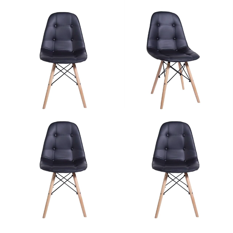 PACK WHITE MARKET NEGRO X 4 SILLA EAMES NEGRA - 1