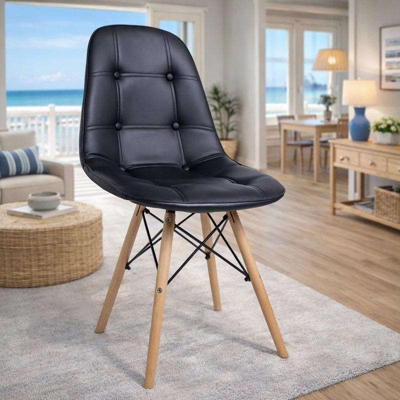 PACK WHITE MARKET NEGRO X 4 SILLA EAMES NEGRA - 2
