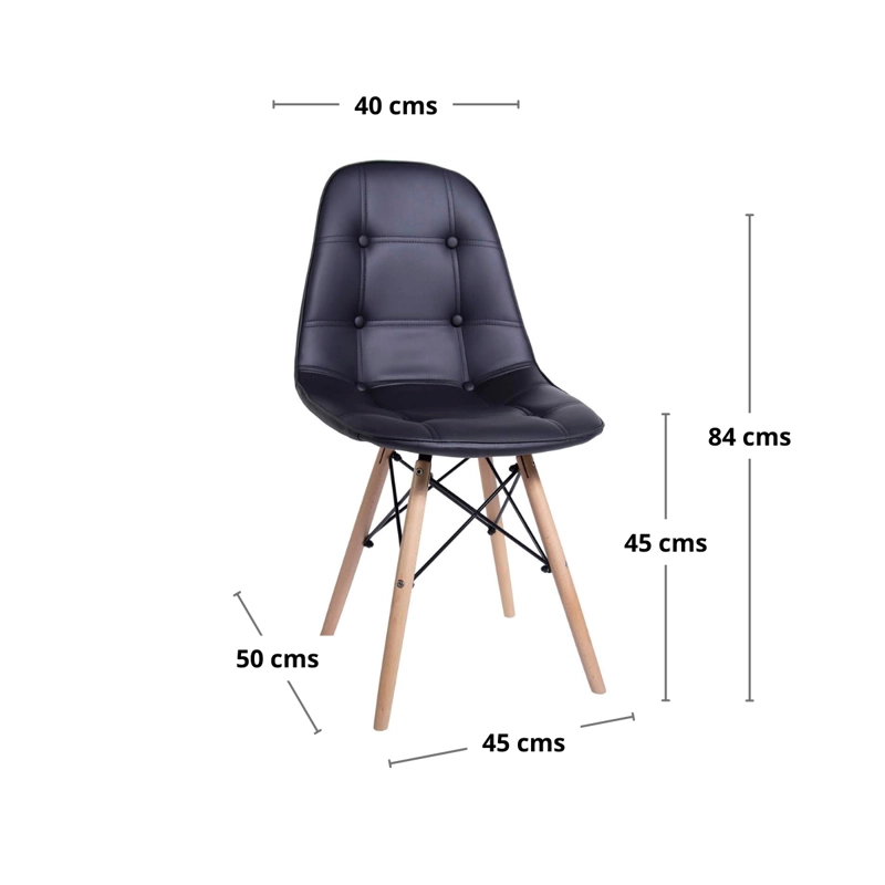 PACK WHITE MARKET NEGRO X 4 SILLA EAMES NEGRA - 3