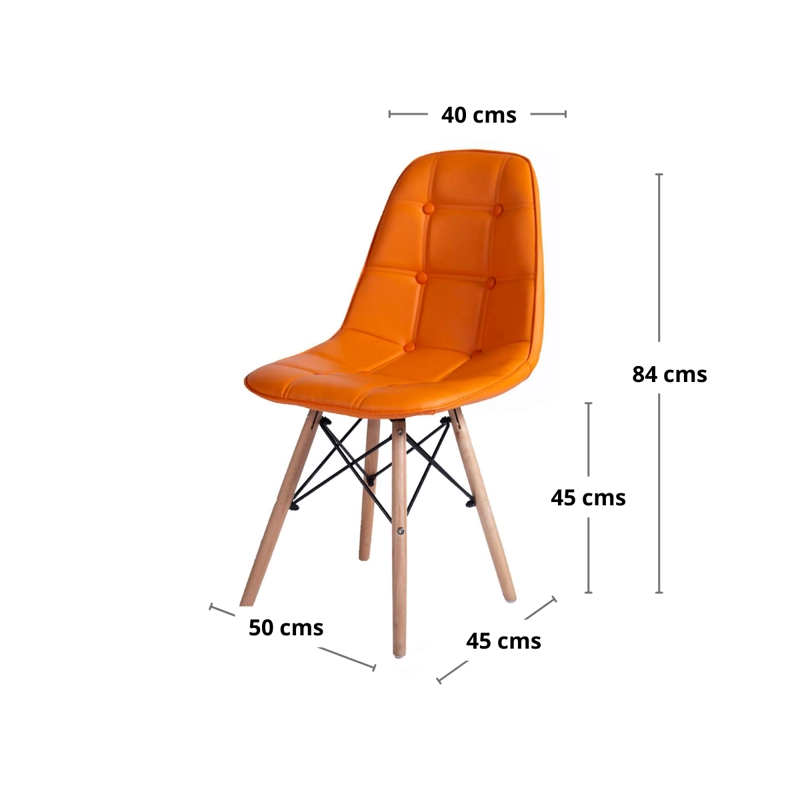PACK WHITE MARKET NARANJO X 4 SILLA EAMES NARANJA - 3