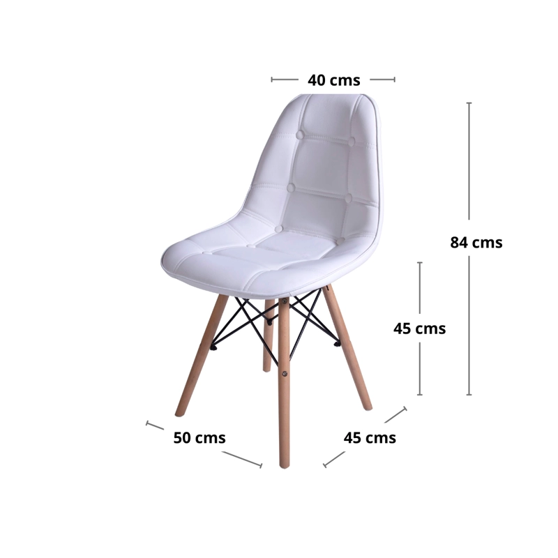 PACK WHITE MARKET BLANCO X 4 SILLA EAMES BLANCA - 3