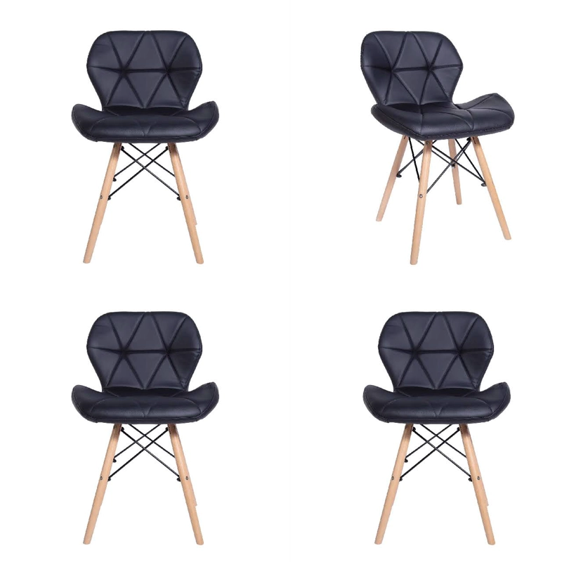 PACK WHITE MARKET NEGRO X 4 SILLA EAMES AVIADOR NEGRA - 1