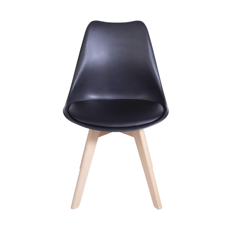 PACK X 4 SILLAS COMEDOR MODELO TULIP EN COLOR NEGRO ACOLCHADA - 4