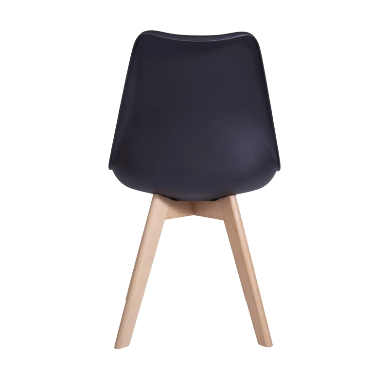PACK X 4 SILLAS COMEDOR MODELO TULIP EN COLOR NEGRO ACOLCHADA - 5