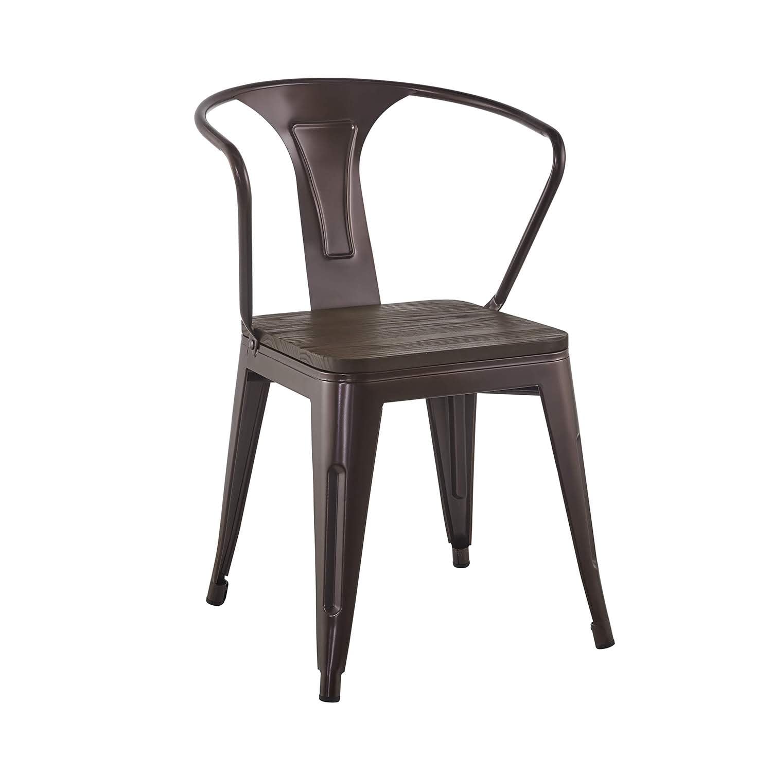 PACK X 4 SILLA TOLIX CON BRAZOS Y ASIENTO DE MADERA COLOR COBRE - 3