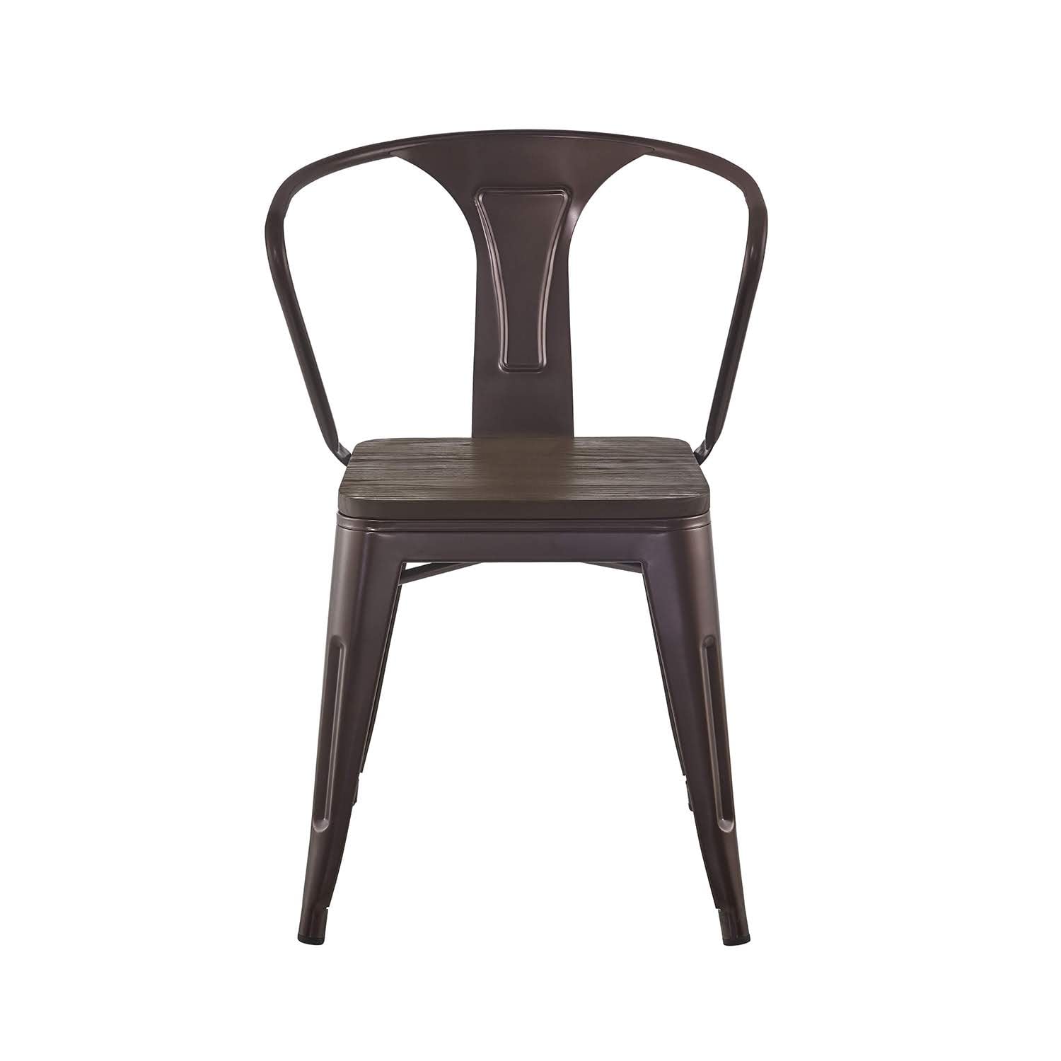 PACK X 4 SILLA TOLIX CON BRAZOS Y ASIENTO DE MADERA COLOR COBRE - 4