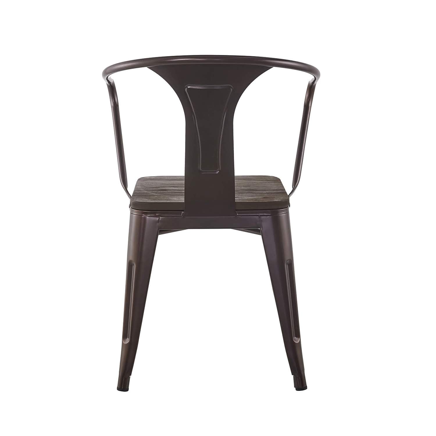 PACK X 4 SILLA TOLIX CON BRAZOS Y ASIENTO DE MADERA COLOR COBRE - 5