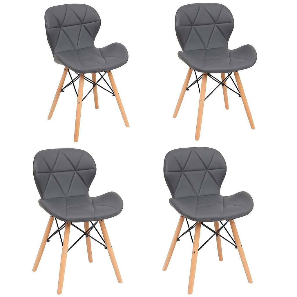PACK X 4 SILLA EAMES AVIADOR ACOLCHADA GRIS - 1