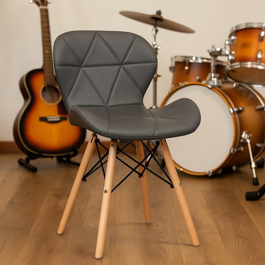 PACK X 4 SILLA EAMES AVIADOR ACOLCHADA GRIS - 2
