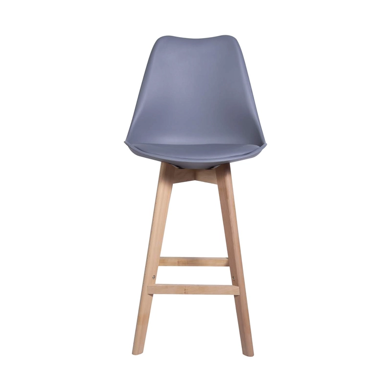 PACK X 2 TABURETES EAMES ACOLCHADO CON RESPALDO GRIS - 3