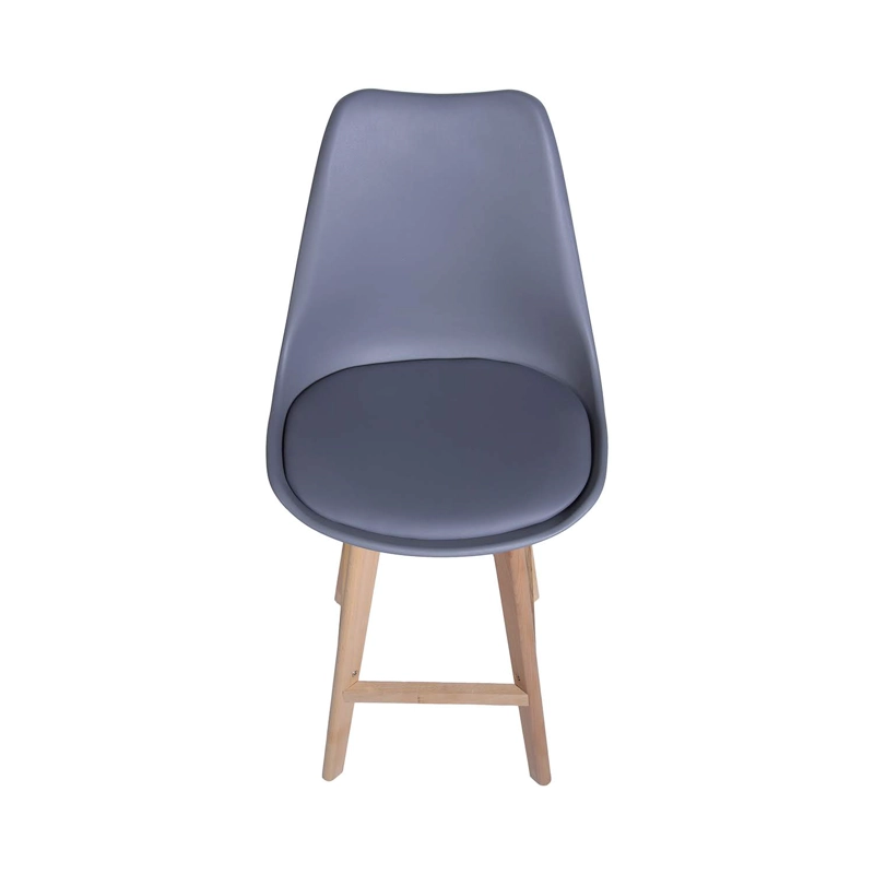 PACK X 2 TABURETES EAMES ACOLCHADO CON RESPALDO GRIS - 4