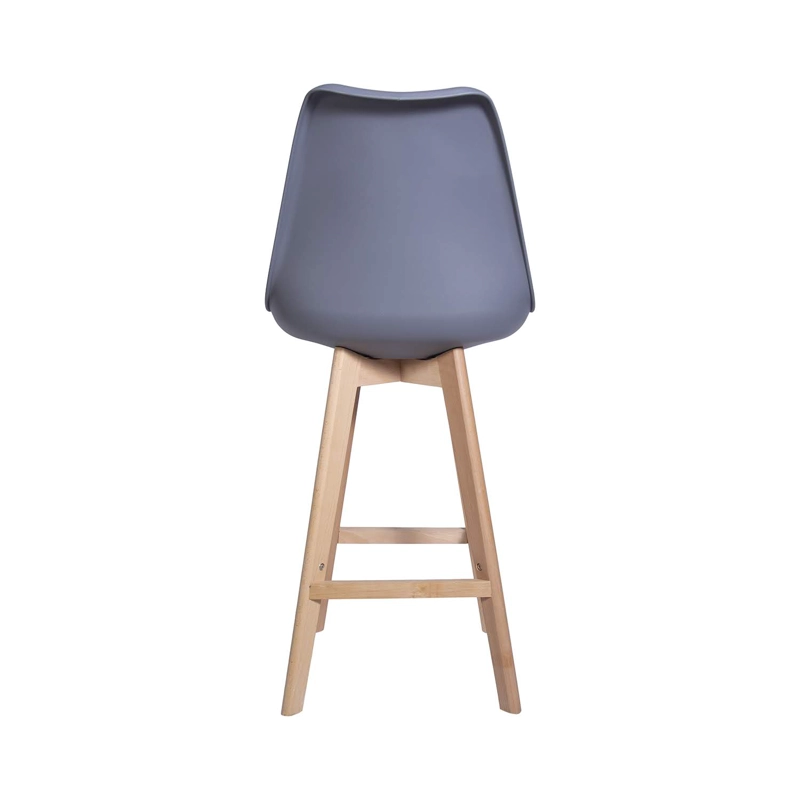PACK X 2 TABURETES EAMES ACOLCHADO CON RESPALDO GRIS - 5