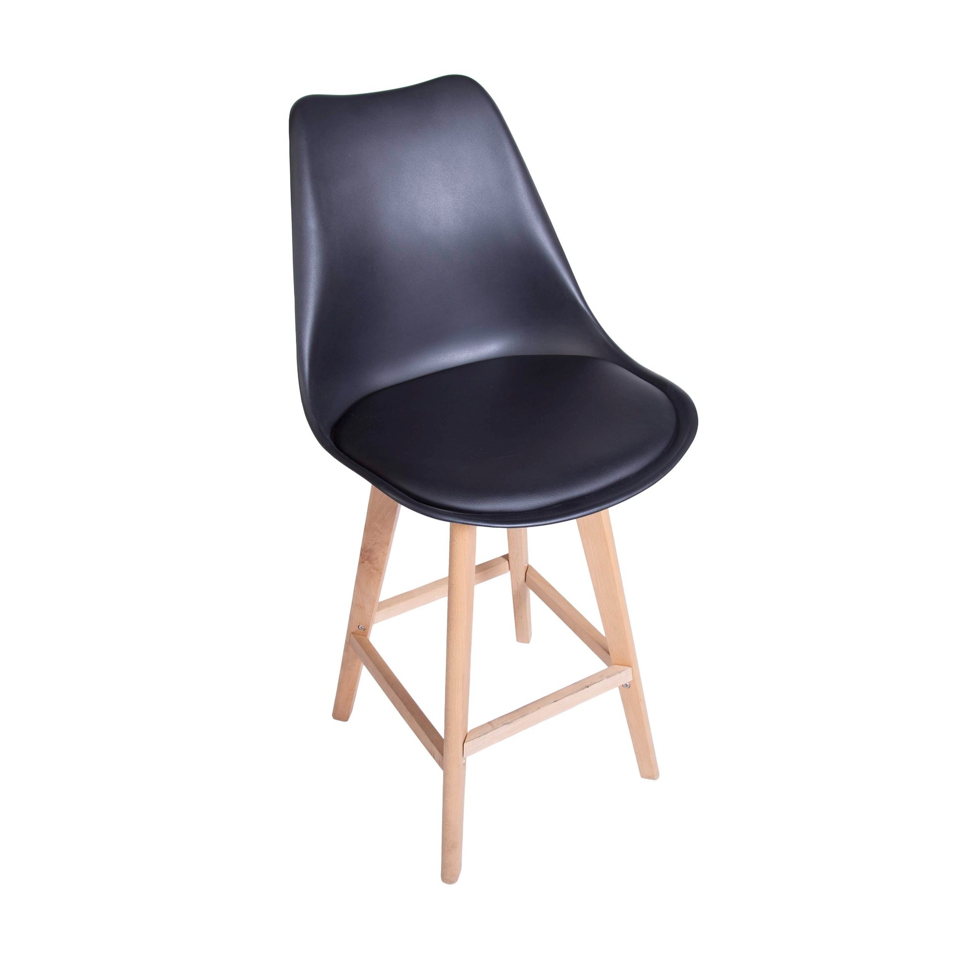 PACK X 2 TABURETES EAMES CON RESPALDO EN COLOR NEGRO - 4