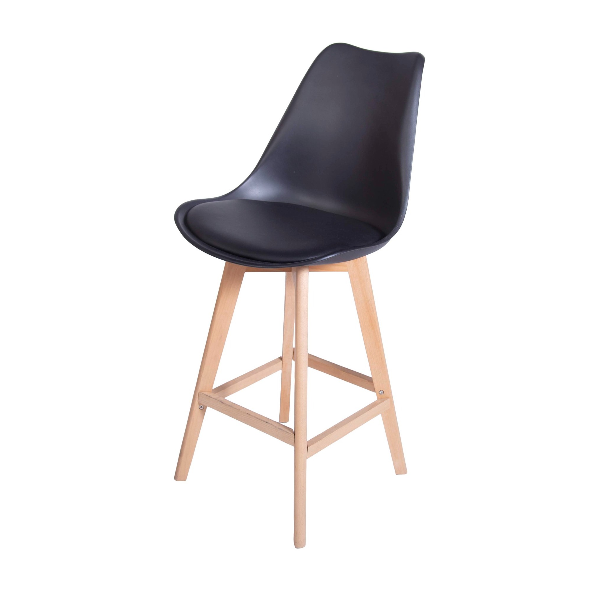 PACK X 2 TABURETES EAMES CON RESPALDO EN COLOR NEGRO - 5