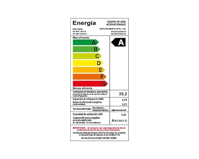 AIRE ACONDICIONADO SAMSUNG SPLIT INVERTER WI-FI 9000 BTU - 5