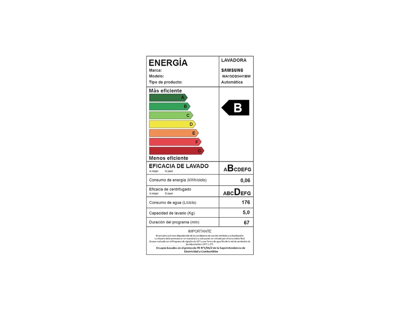 LAVADORA AUTOMATICA SAMSUNG 15 KG WA15CG5441BWZS - CAJA RECICLADA - 7