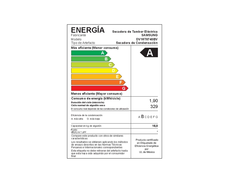 SECADORA SAMSUNG 16KG INTELIGENCIA ARTIFICIAL DV16T8740BV - 8