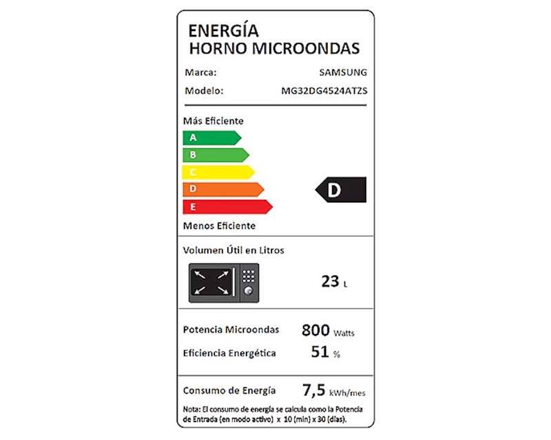 MICROONDAS SAMSUNG GRILL POWER DEFROST 32L MG32D - 8