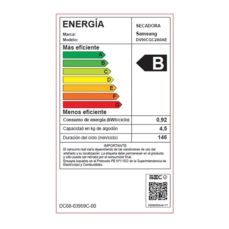 SECADORA 9KG BOMBA DE CALOR CON SMARTTHINGS - 5