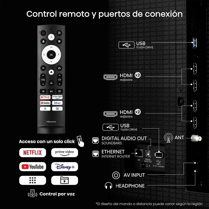 TELEVISOR HISENSE 75' ULED 4K GOOGLETV 75U7QG PRO - 5