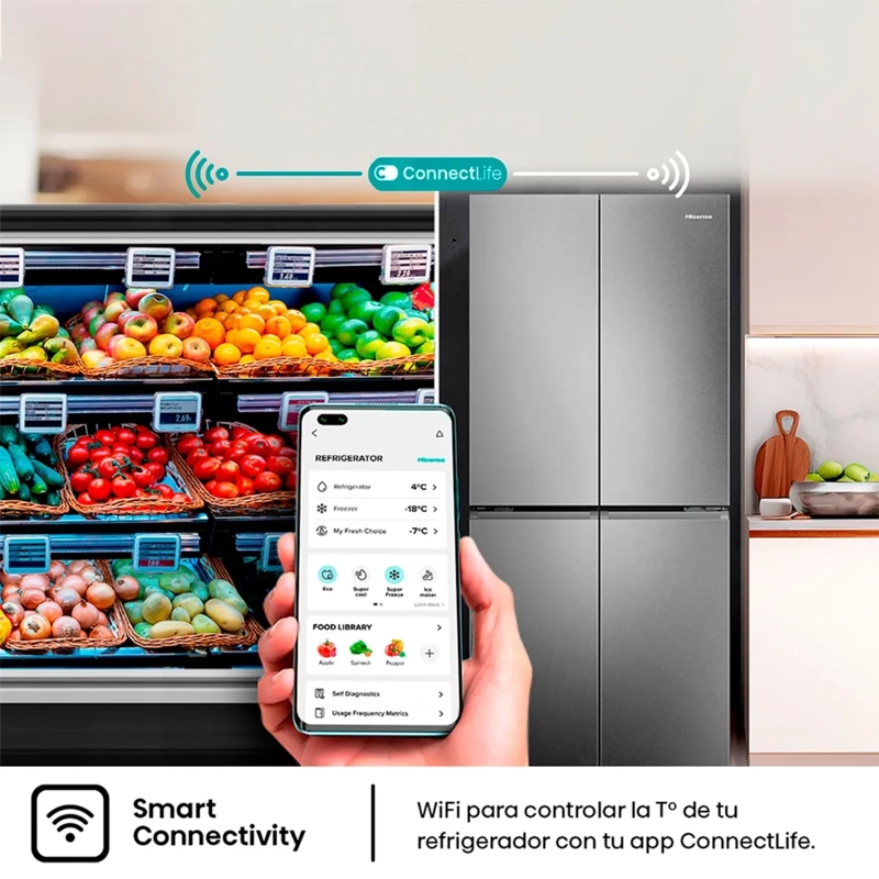 REFRIGERADOR SIDE BY SIDE HISENSE RQ5P470NECF 470L NOFROST - 8