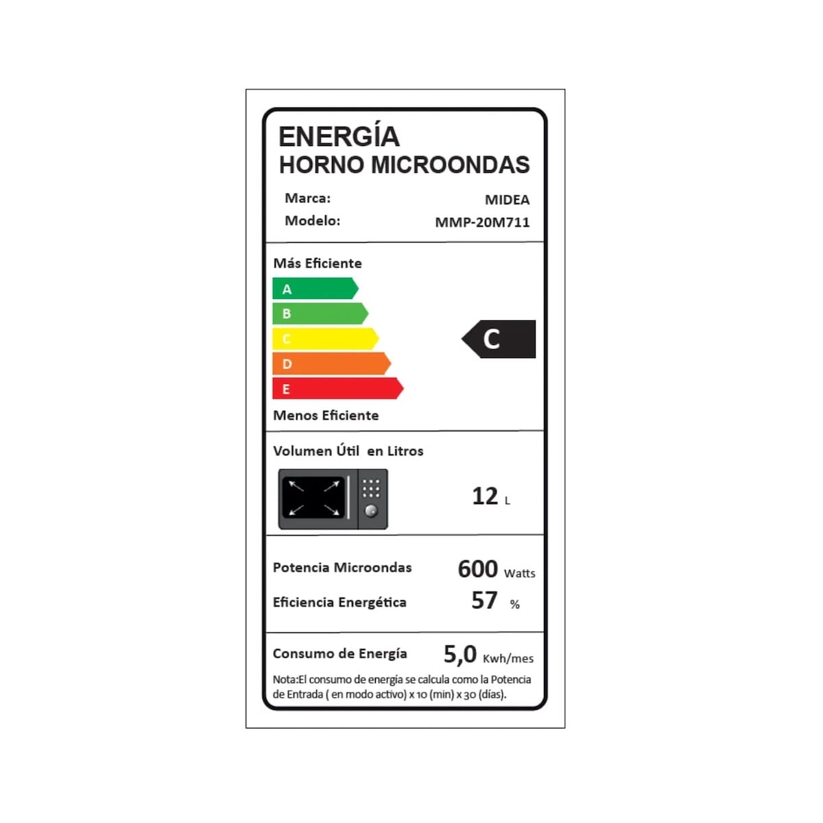 MICROONDAS MECANICO MIDEA 20 LITROS NEGRO - 4