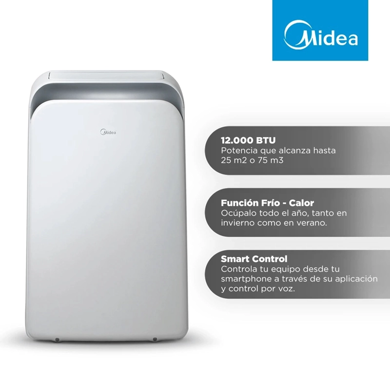 AIRE ACONDICIONADO PORTATIL MIDEA MPPD-12KHRN1W 12.000 BTU - 2
