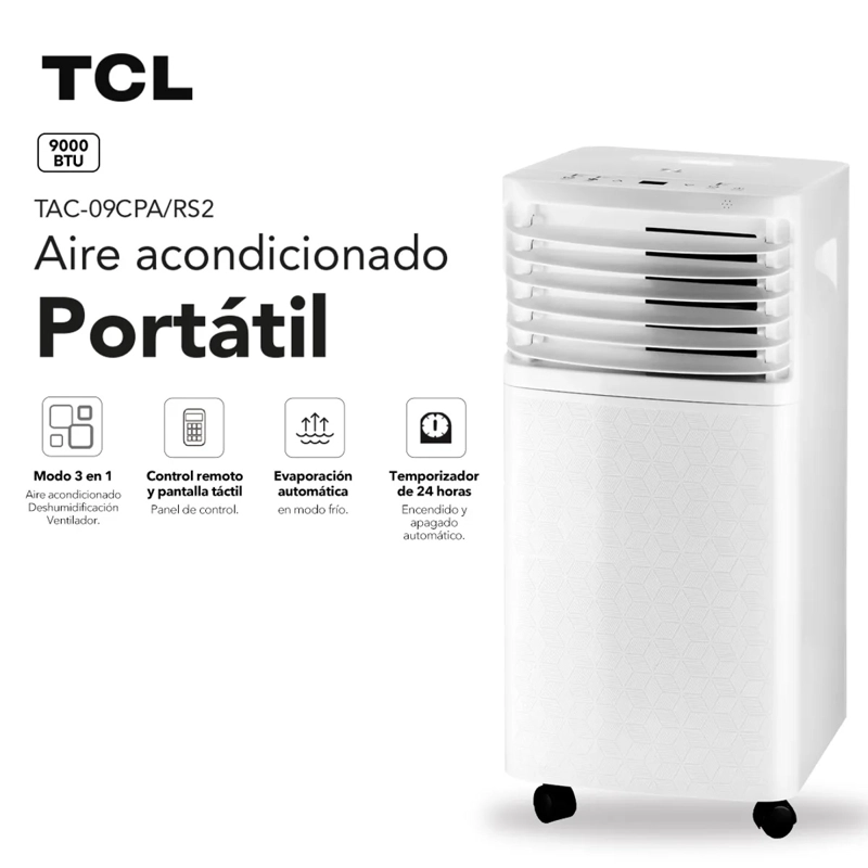 AIRE ACONDICIONADO TCL TAC-09CPA-RS2 9000 BTU PORTATIL - 4
