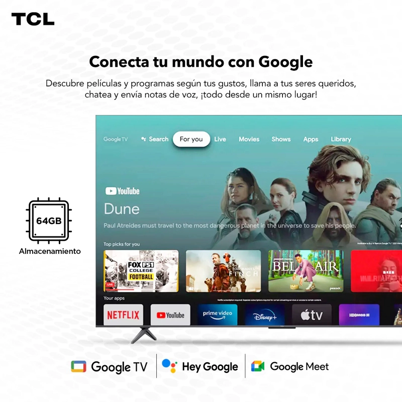 SMART TV TCL 98C655 98” QLED 4K GOOGLE TV DOLBY VISION - 6