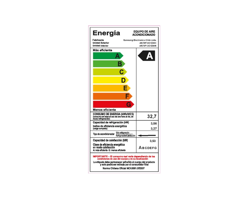 AIRE ACONDICIONADO SAMSUNG AR70F12C1DW-ZS 12.000 BTU - 7
